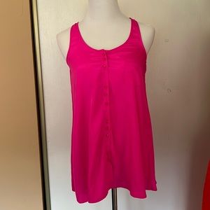 Hot pink button tank top. Size S
